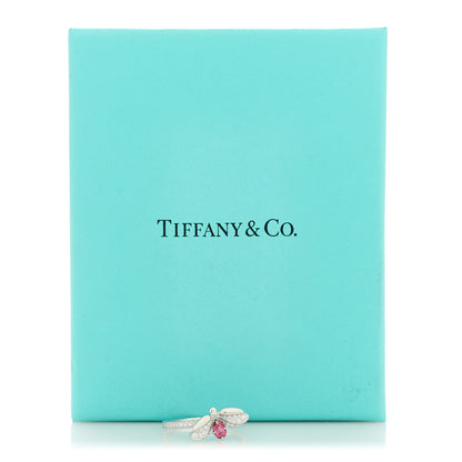 Tiffany Platinum Diamond Rubellite Paper Flowers Firefly Ring 54 7 7 of 7