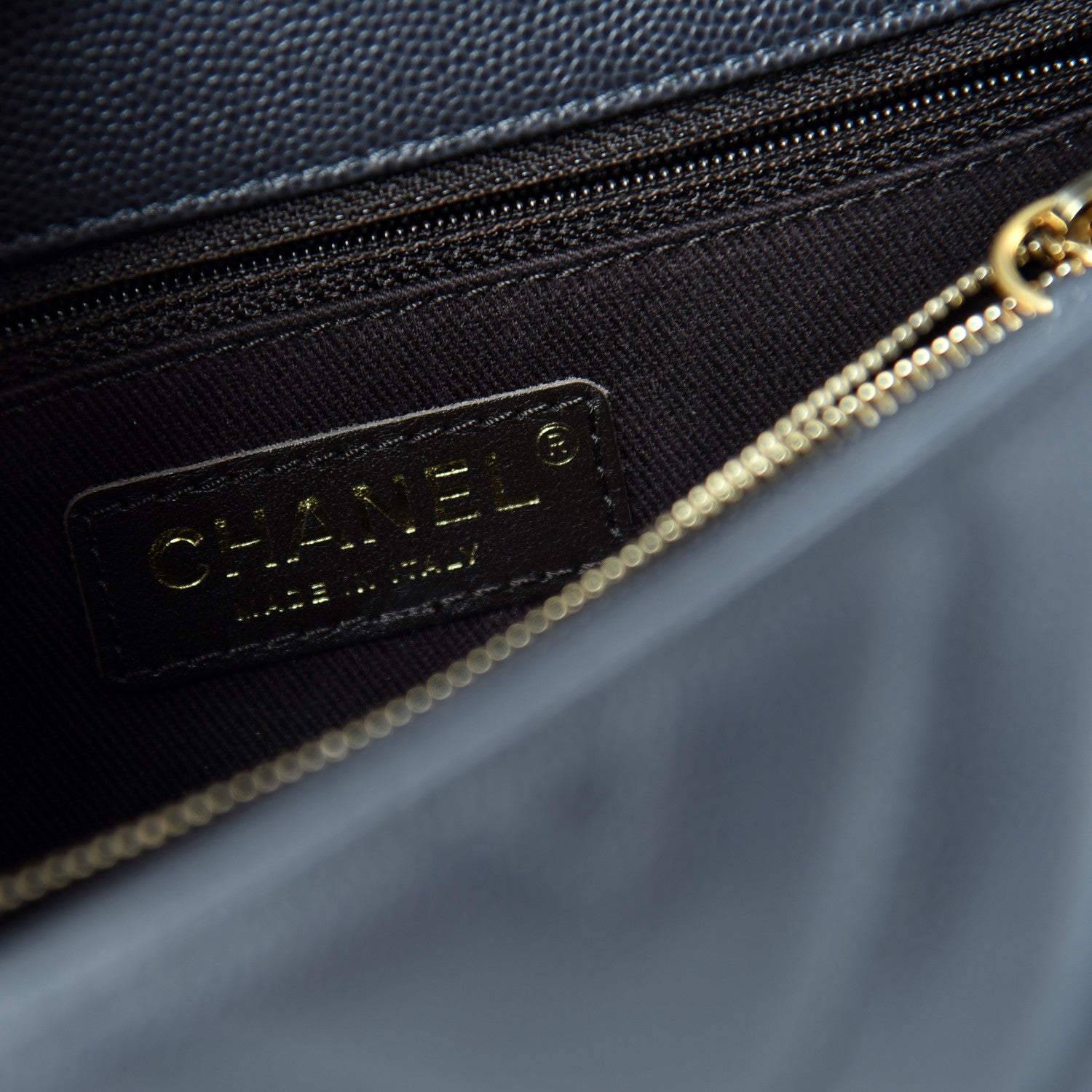 Chanel Caviar Chevron Quilted Small Coco Handle Flap Dark Grey 8 of 10