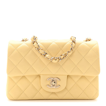 Chanel Lambskin Quilted Mini Rectangular Flap Yellow 1 of 10