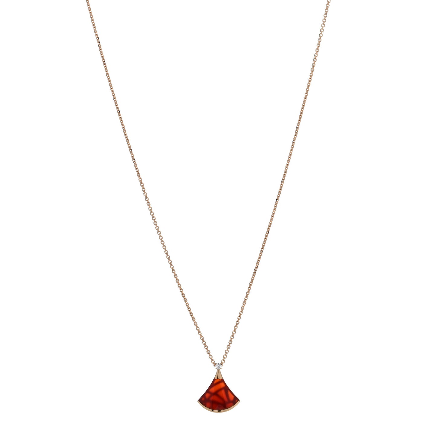 18K Rose Gold Diamond Carnelian Divas' Dream Pendant Necklace