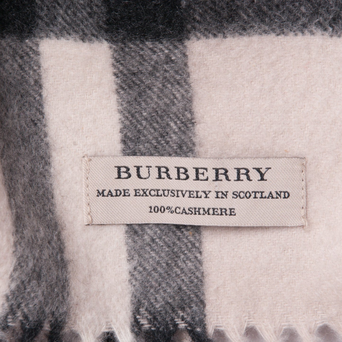 Cashmere Giant Check Scarf Stone