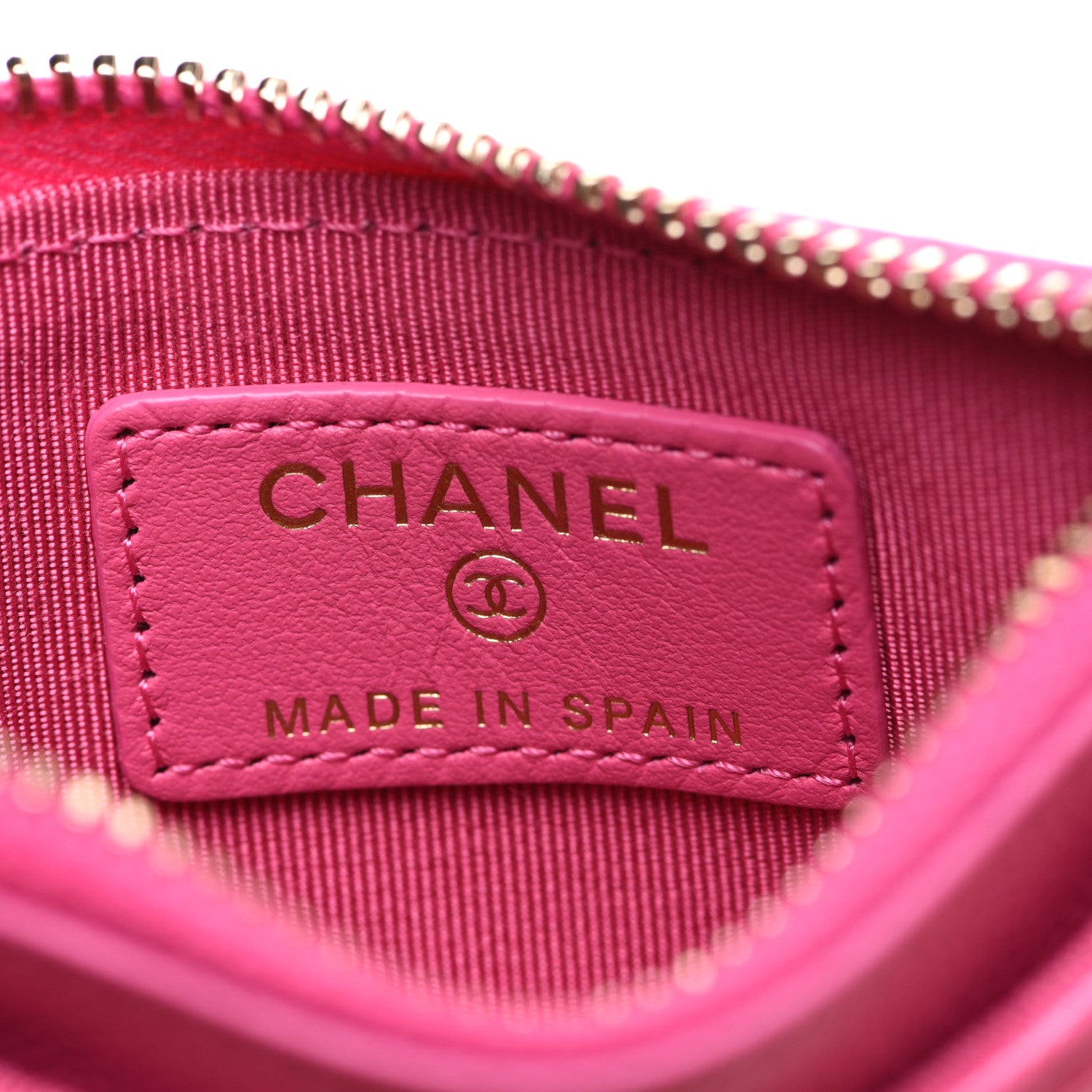Chanel Caviar Quilted CC Zip Card Holder Pink 6 of 9