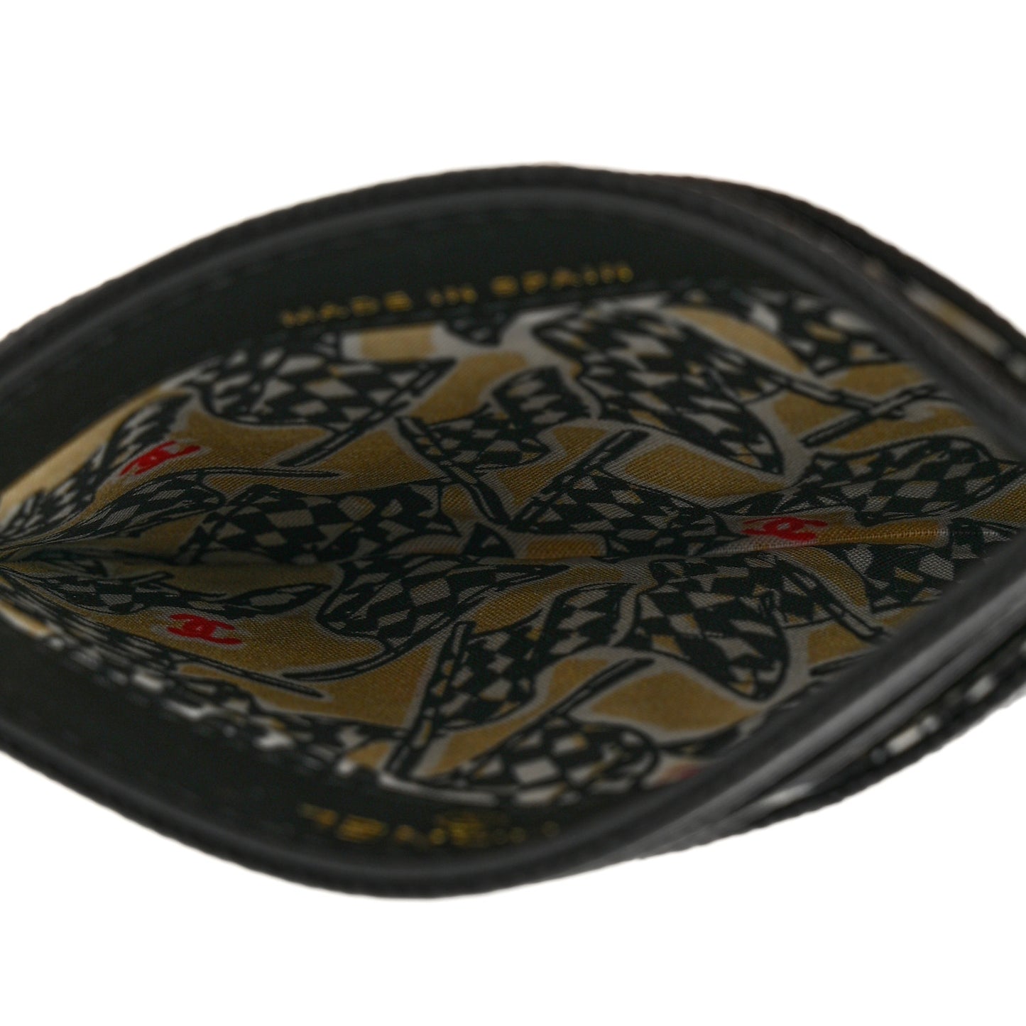 Caviar Quilted Striated Card Holder Black