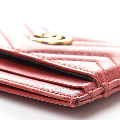 Gucci Calfskin Matelasse GG Marmont Card Holder Hibiscus Red 10 of 11