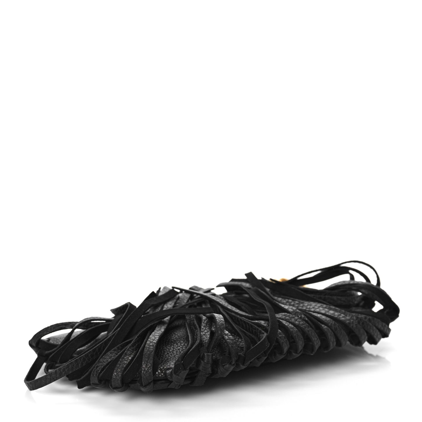Calfskin C-Rockee Sagittarius Fringe Clutch Black