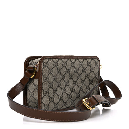 Gucci GG Supreme Monogram Azalea Calfskin Mini Retro Interlocking G Shoulder Bag Beige Ebony Brown Sugar 3 of 10