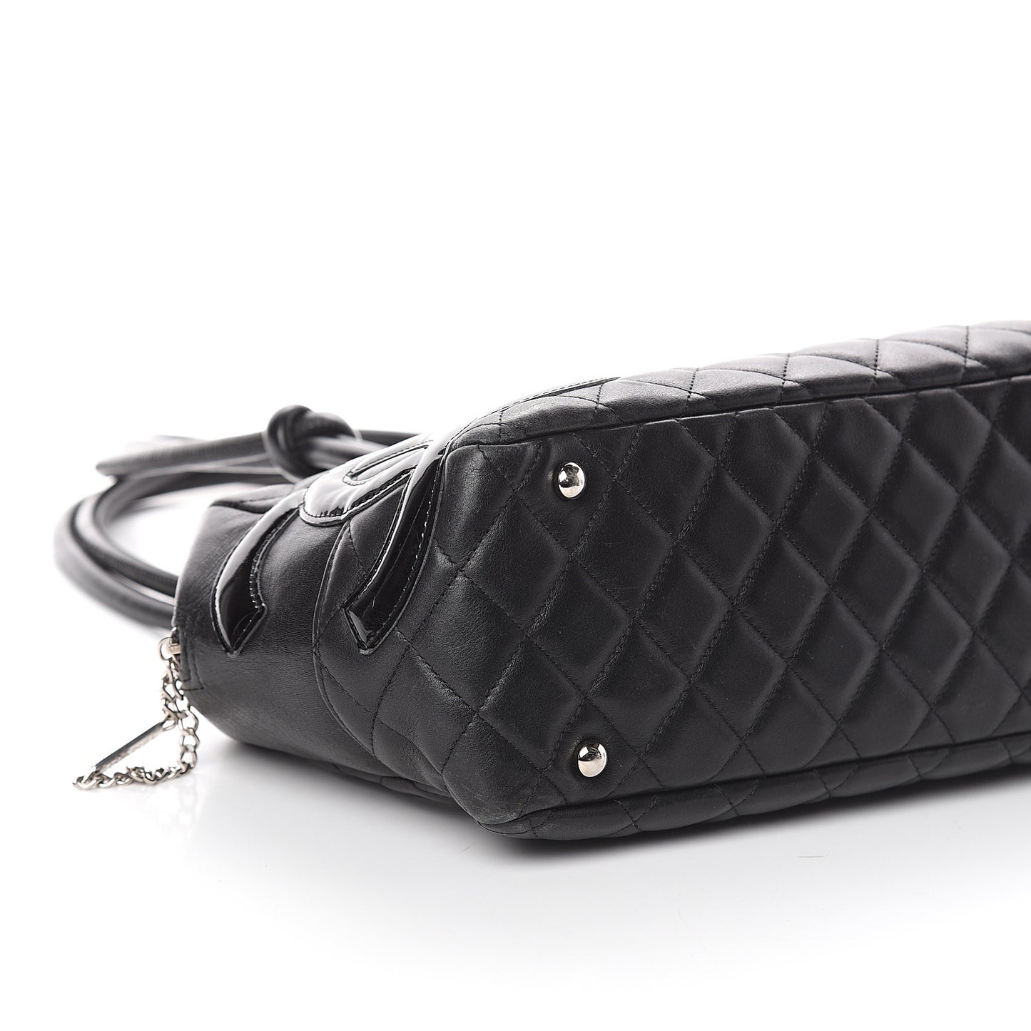 Calfskin Quilted Large Cambon Bowler Black