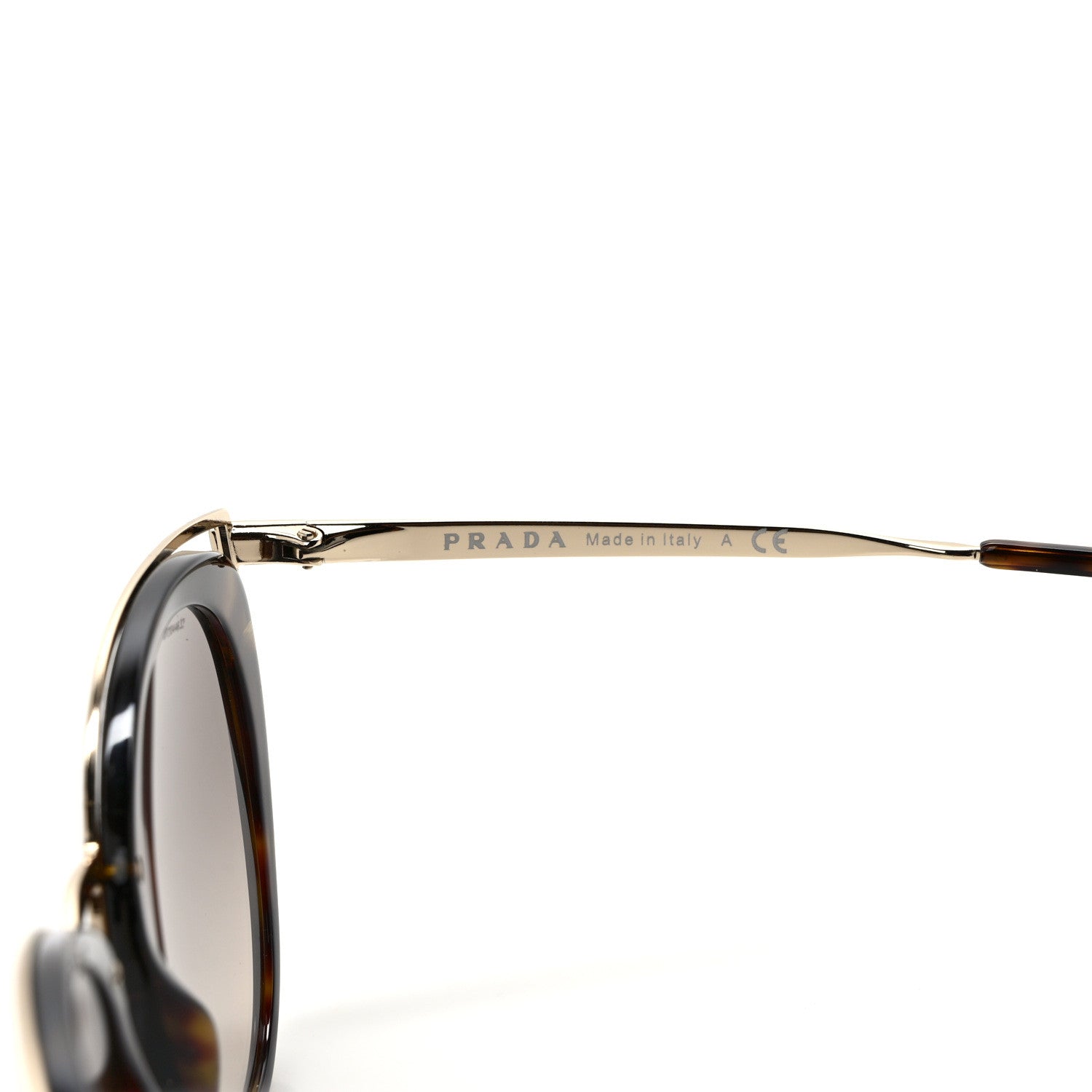 Prada Horn Metal Cinema Sunglasses SPR66T Tortoise 7 of 8