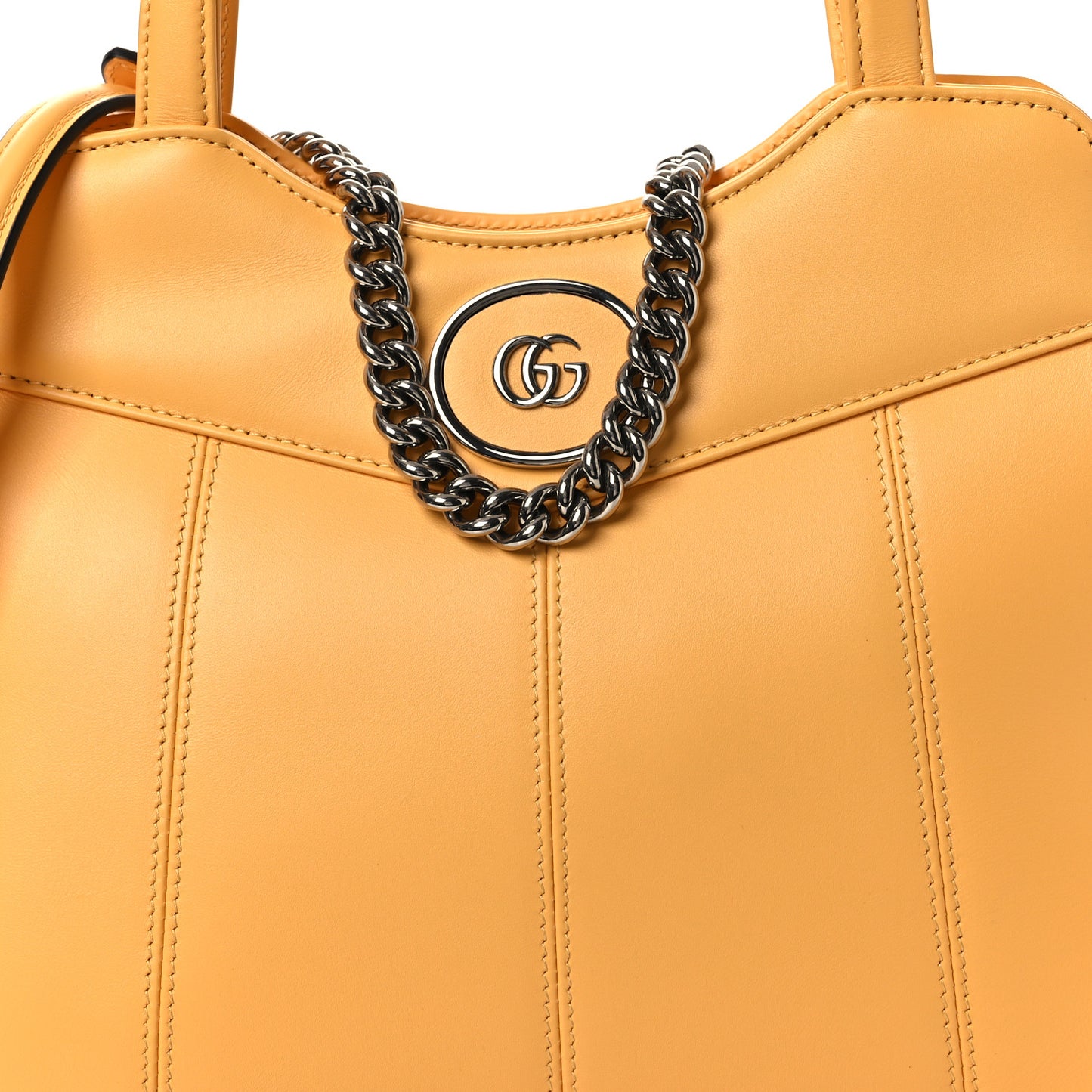 Senna Calfskin Petite GG Small Tote Bag Sunny Yellow
