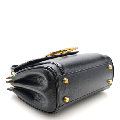 Valentino Garavani Grainy Calfskin Rockstud Alcove Top-Handle Bag Black 4 of 9