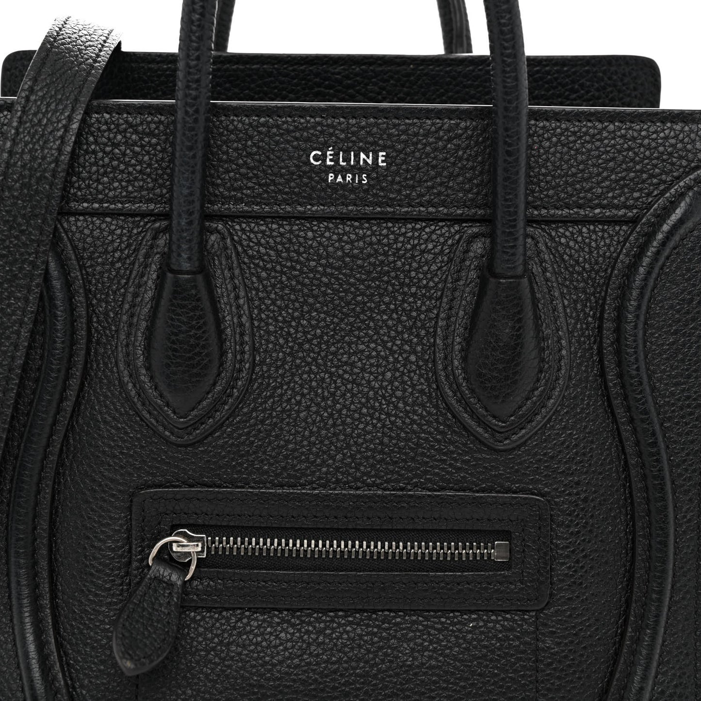 Drummed Calfskin Nano Luggage Black