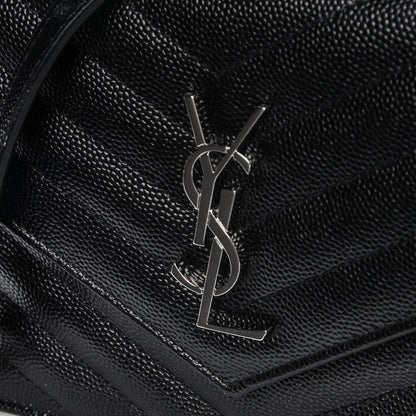Saint Laurent Sheepskin Matelasse Chevron Monogram Large College Satchel Black 15 of 15