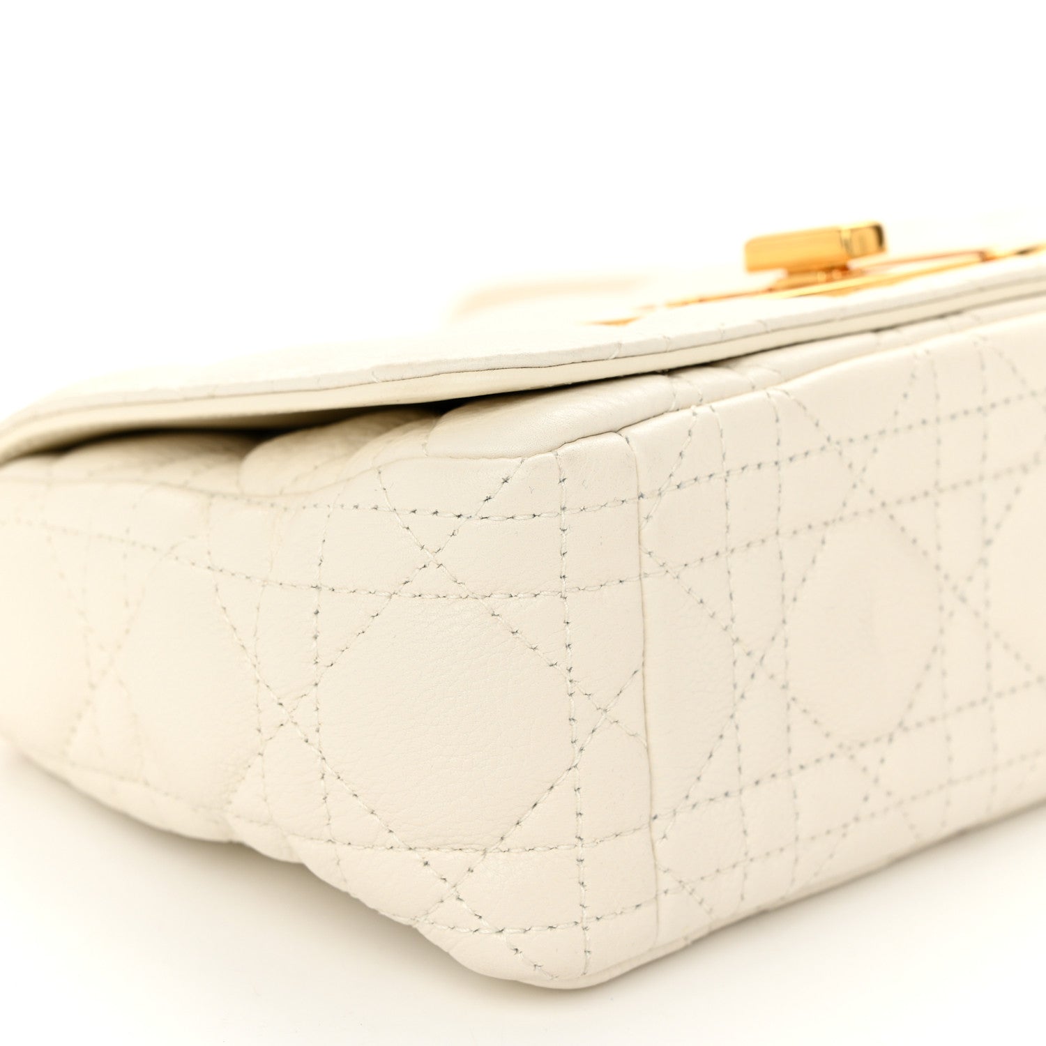 Christian Dior Calfskin Cannage Small Caro Bag Ivory 9 of 10