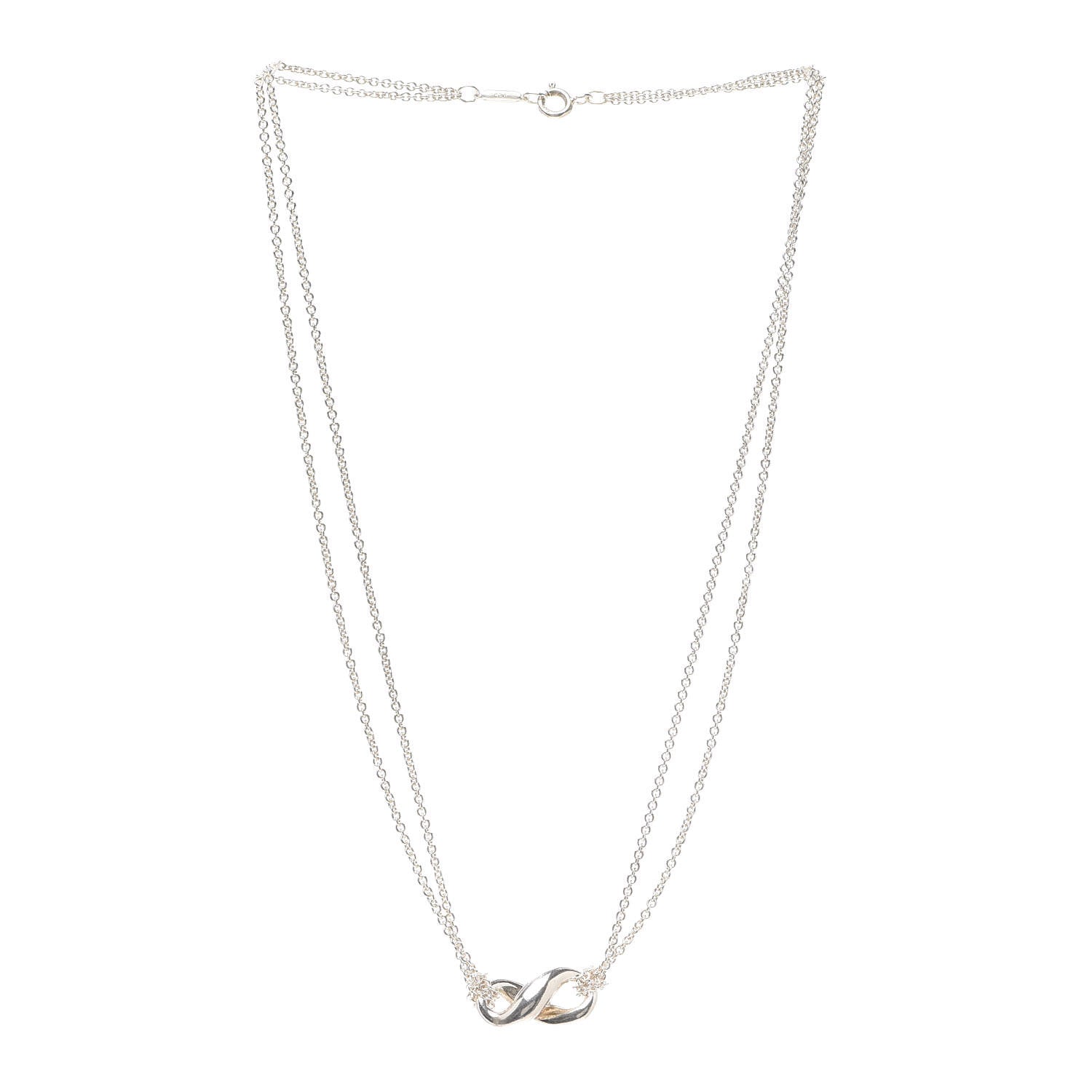 Tiffany Sterling Silver Figure 8 Pendant Necklace 3 of 7