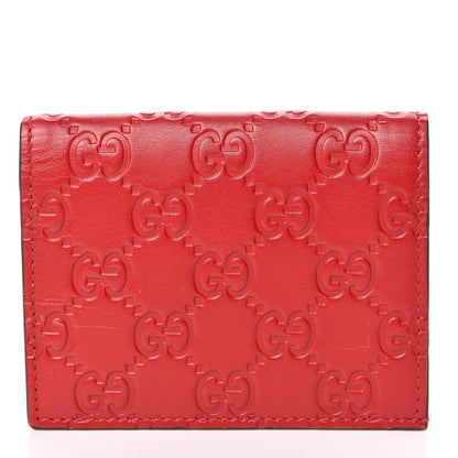 Gucci Guccissima Card Case Wallet Red 1 of 11