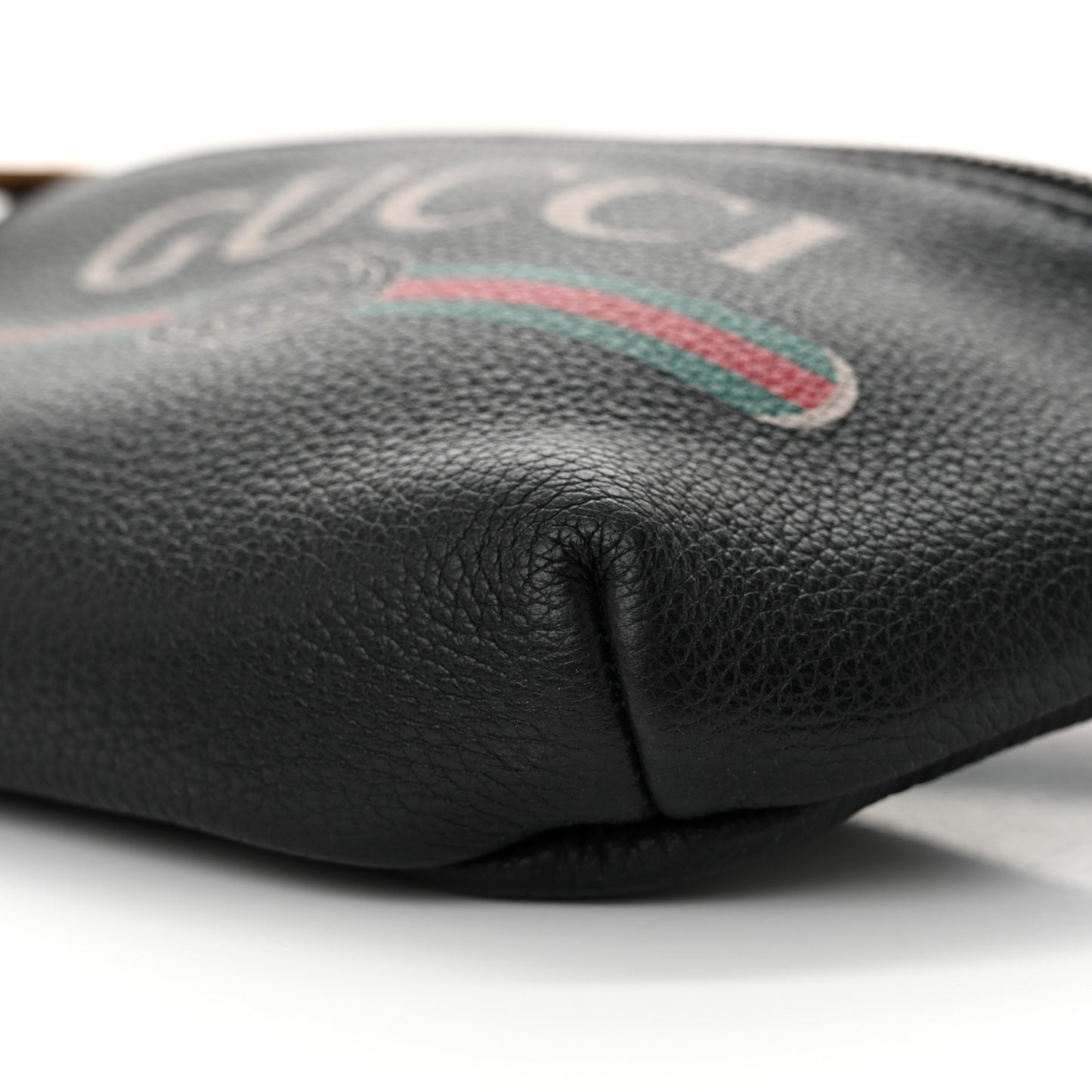 Grained Calfskin Small Logo Belt Bag Black