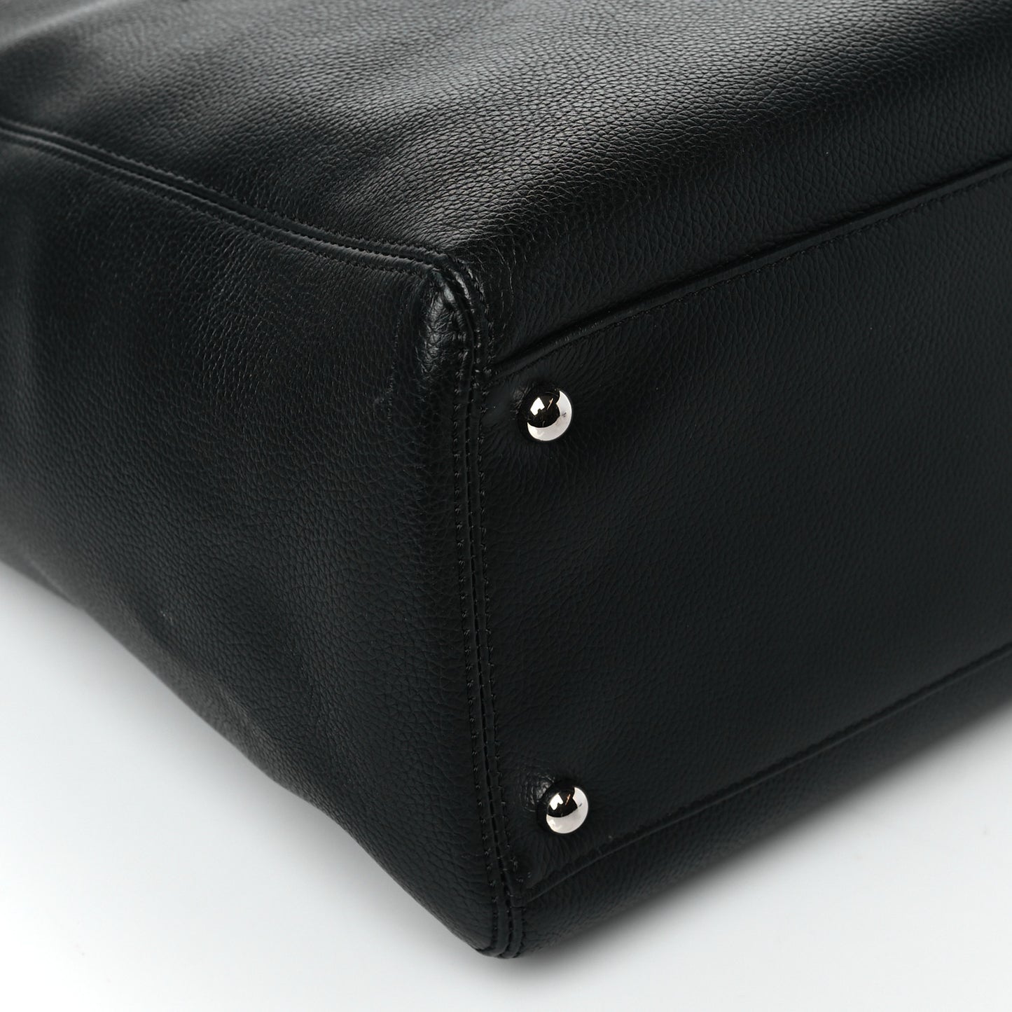 Calfskin Tall Cerf Tote Black