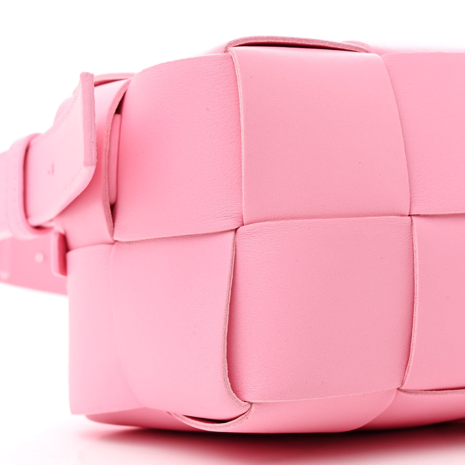 Bottega Veneta Lambskin Maxi Intrecciato Small Brick Cassette Bag Pink Ribbon 8 of 9