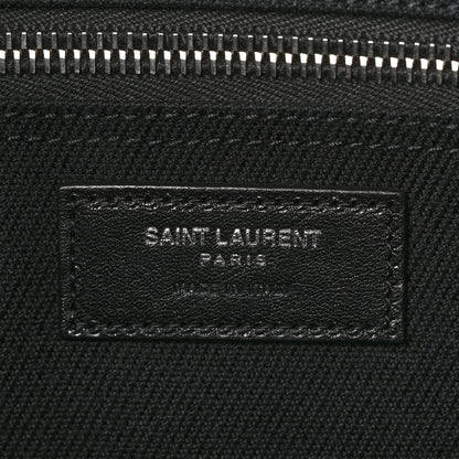 Saint Laurent Linen Calfskin Rive Gauche Tote Black 6 of 10