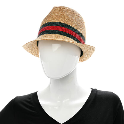 Gucci Abaca Straw Web Fedora Hat S 2 of 9