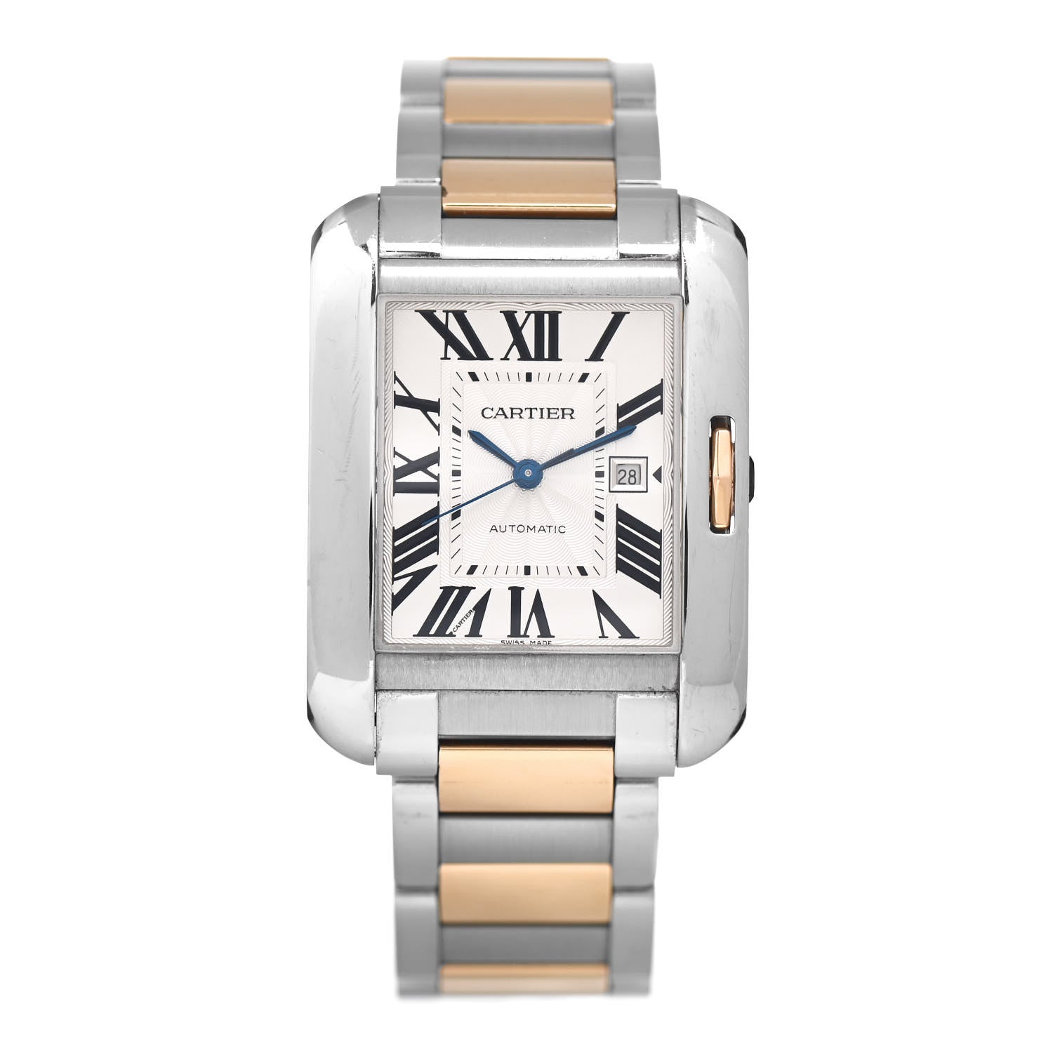 Cartier Stainless Steel 18K Pink Gold 30mm Tank Anglaise Quartz Watch 1 of 5