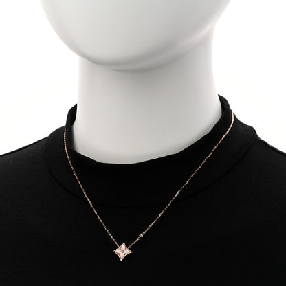 Louis Vuitton 18K Pink Gold Diamond Pink Mother of Pearl Color Blossom BB Star Pendant Necklace 2 of 6