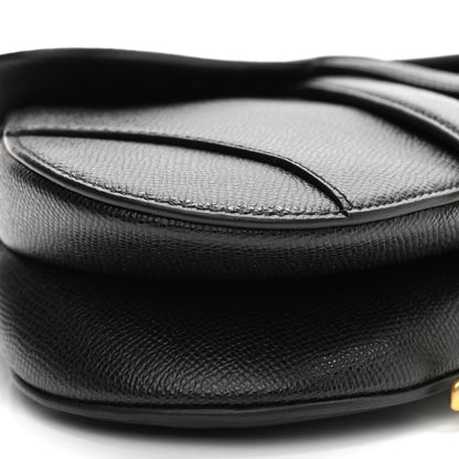 Christian Dior Grained Calfskin Mini Saddle Bag Black 9 of 10