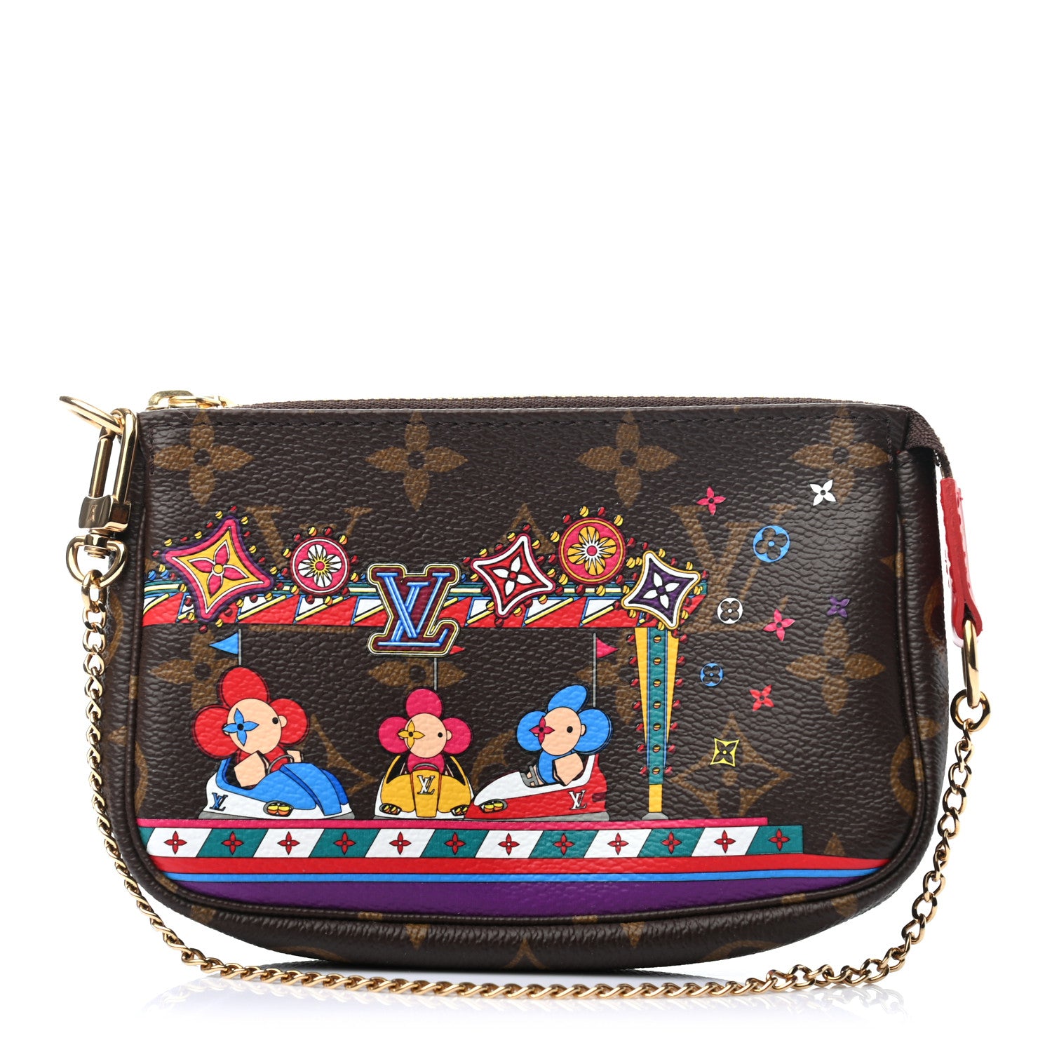 Louis Vuitton Monogram 2020 Christmas Animation Bumper Cars Mini Pochette Accessories Coquelicot 1 of 7