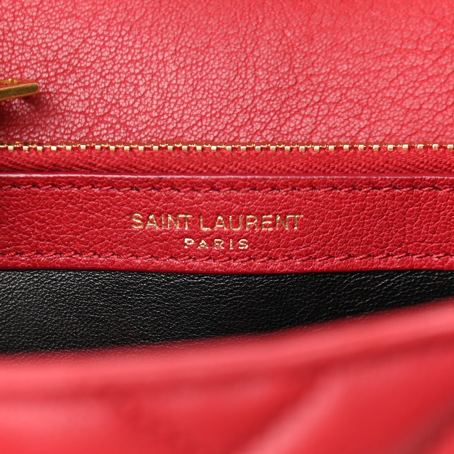 Saint Laurent Sheepskin Matelasse Chevron Monogram Medium College Bag Lipstick Red 6 of 9
