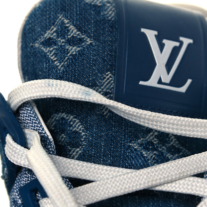 Louis Vuitton Monogram Denim Mens Trainer Sneakers 11 Blue 9 of 9