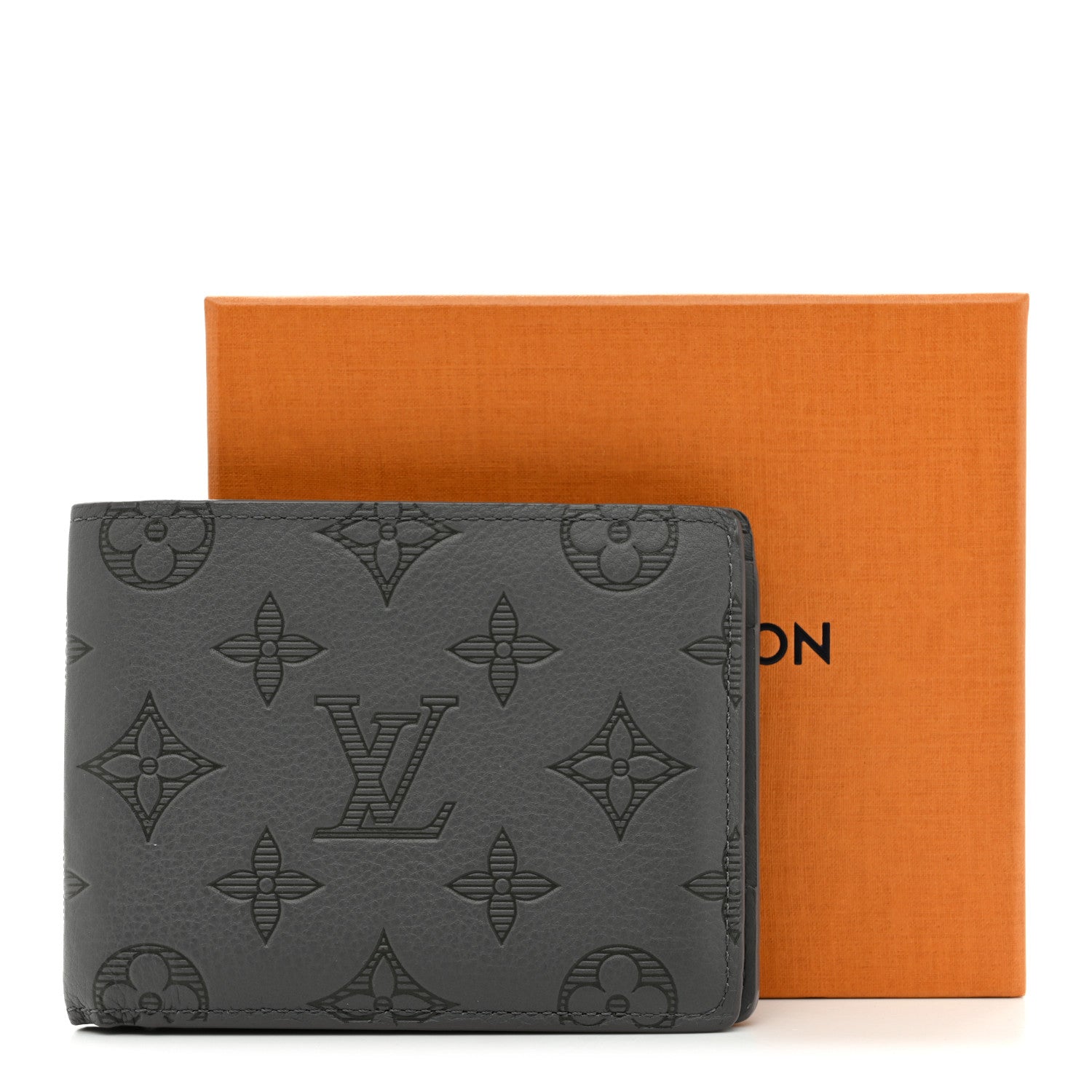Louis Vuitton Calfskin Monogram Shadow Multiple Wallet Anthracite Gray 7 of 7