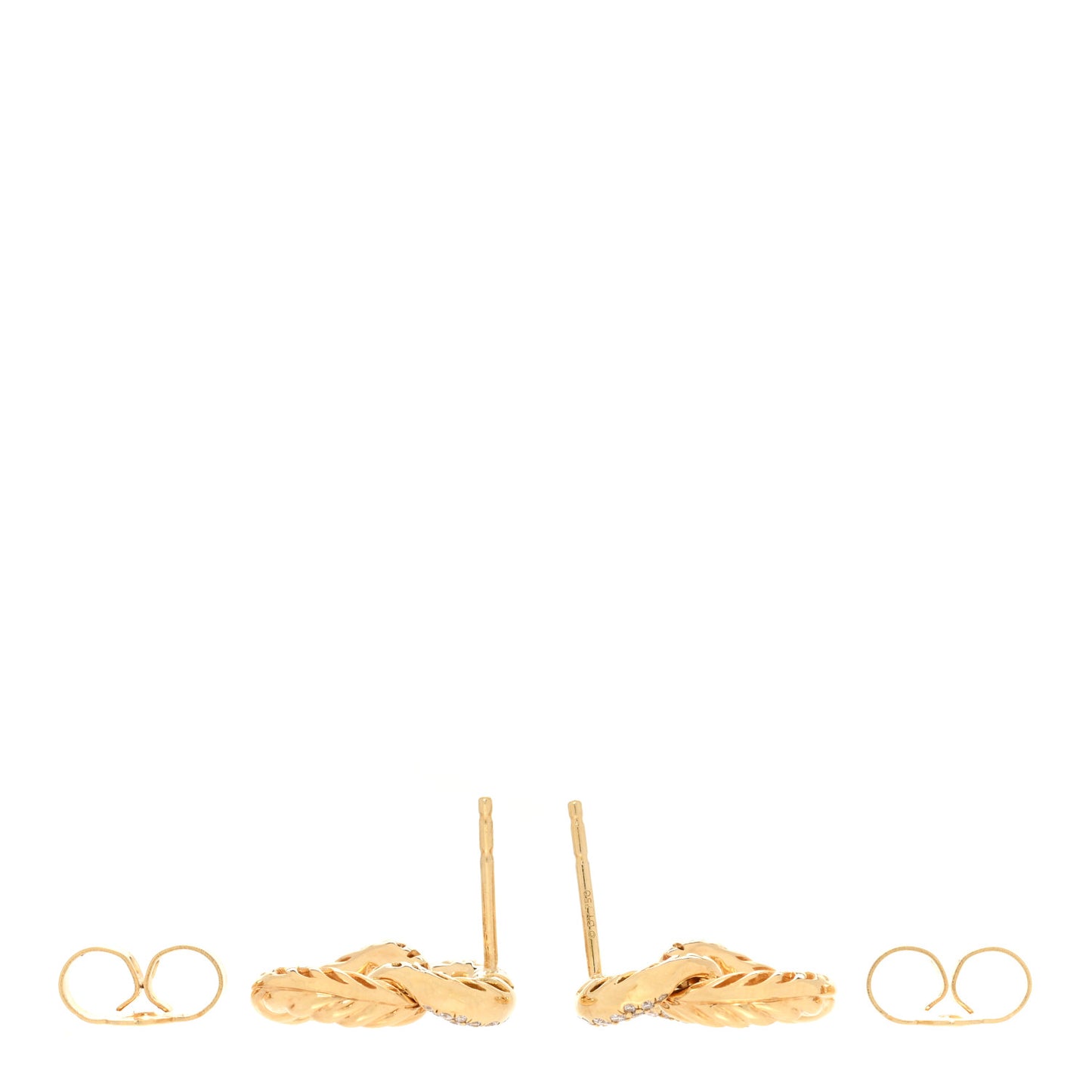 18K Yellow Gold Diamond Extra Small Belmont Curb Link Drop Earrings