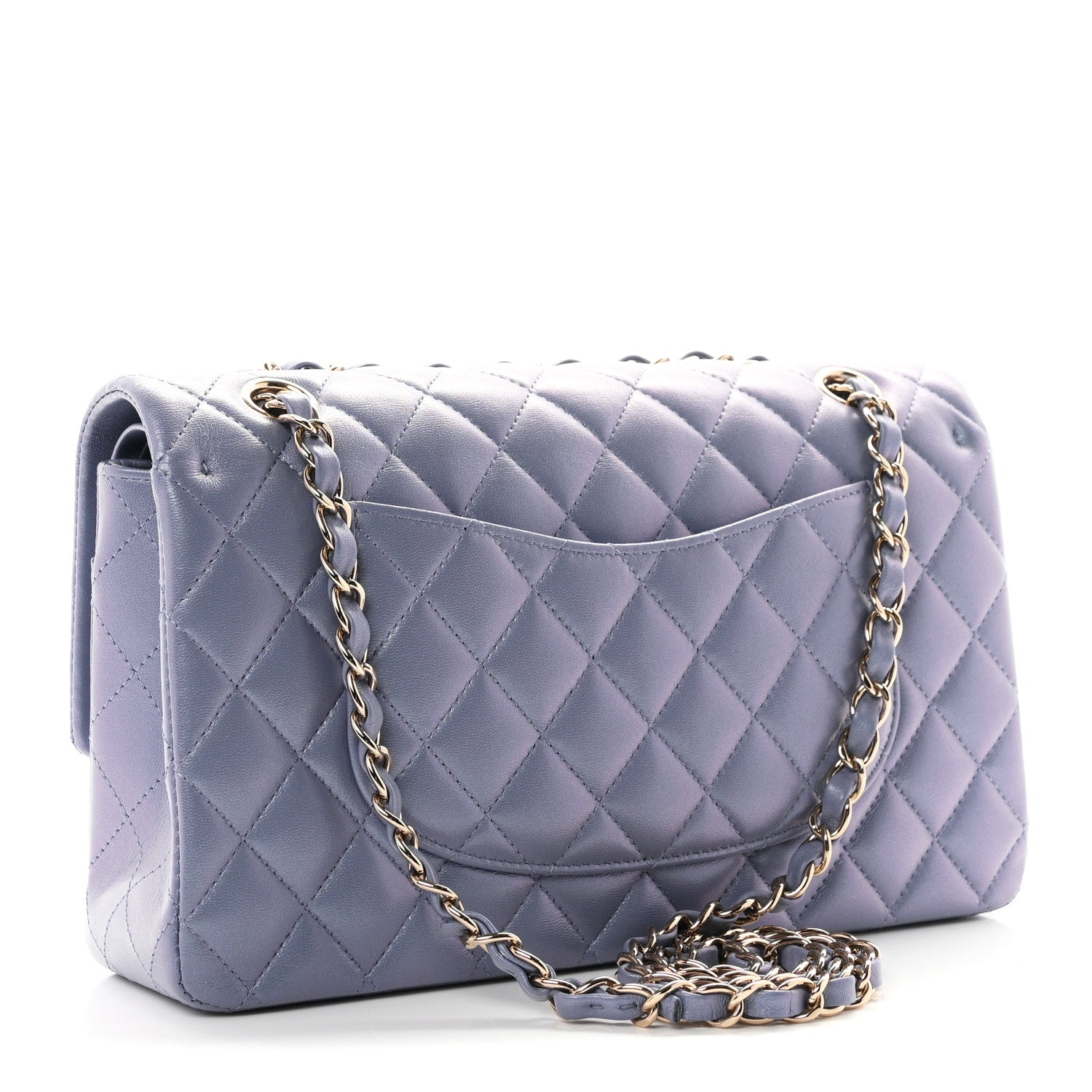 Chanel Iridescent Lambskin Quilted Medium Double Flap Light Purple 3 of 11
