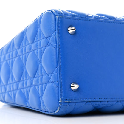 Christian Dior Lambskin Cannage Medium Lady Dior Blue 9 of 17