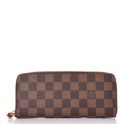 Louis Vuitton Damier Ebene Clemence Wallet Cherry 1 of 7