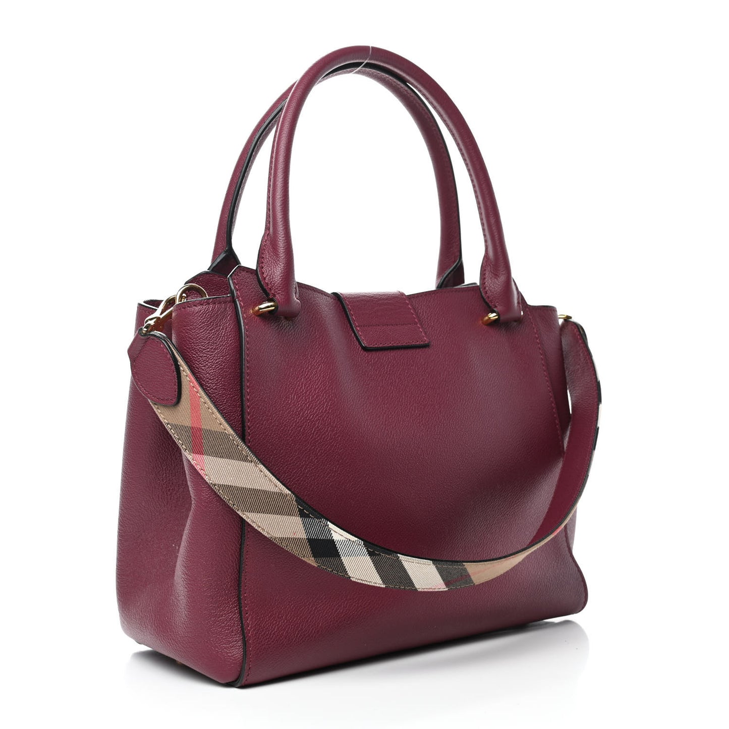 Soft Grain Medium Buckle Tote Dark Plum