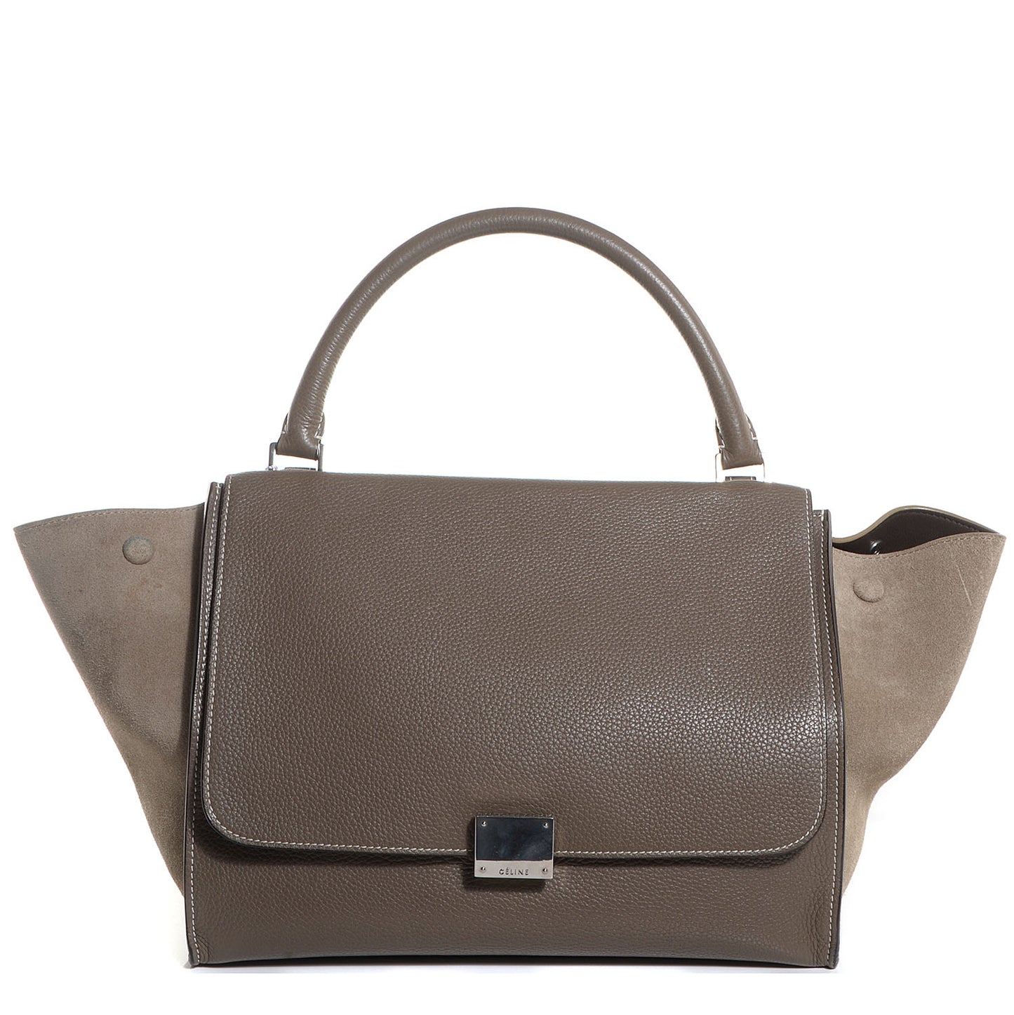Calfskin Suede Medium Trapeze Souris