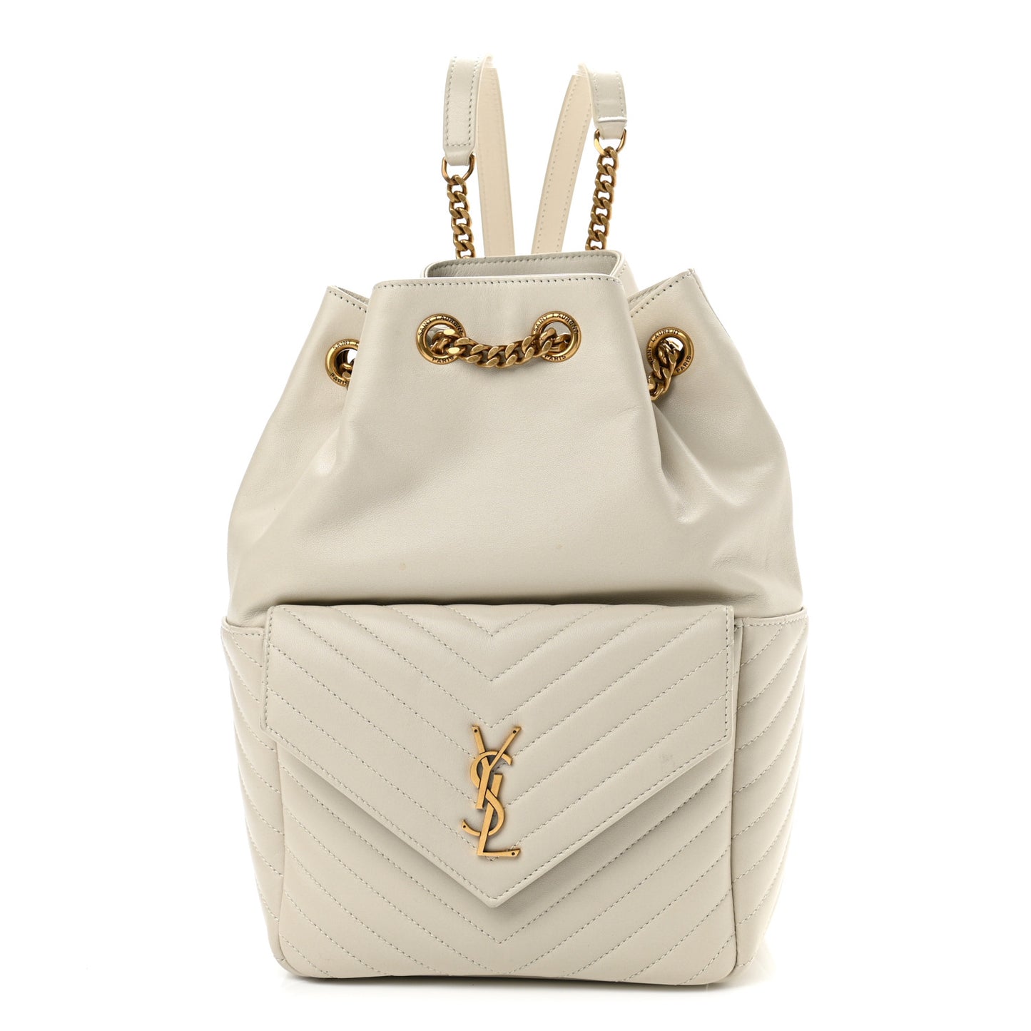 Lambskin Matelasse Monogram Joe Backpack Cream