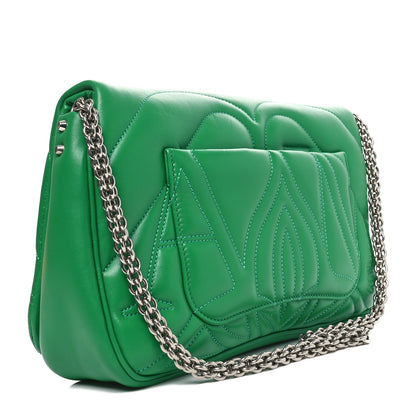 Alexander McQueen Lambskin Quilted Medium The Seal Chain Shoulder Bag Green 3 of 9