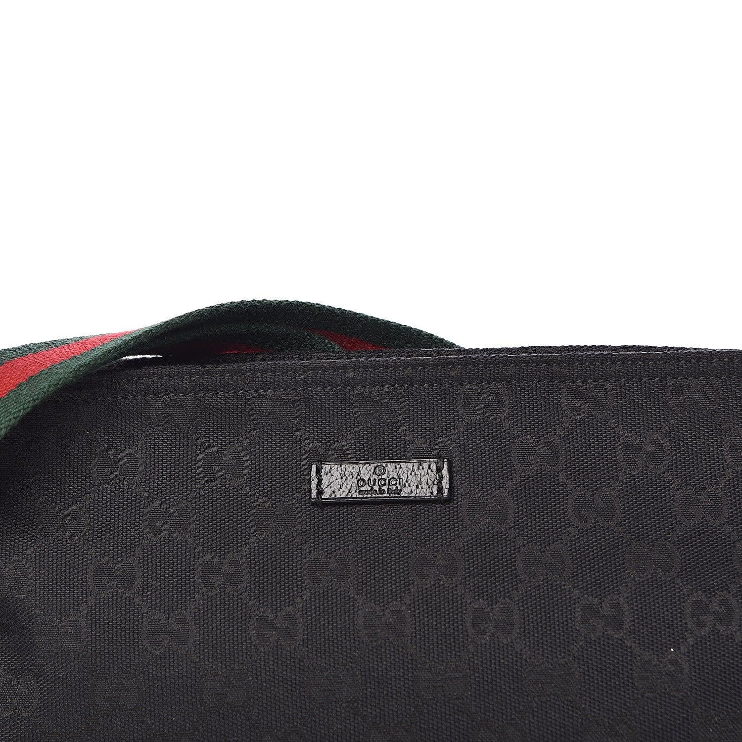 Gucci Monogram Web Small Flat Messenger Crossbody Black 10 of 10