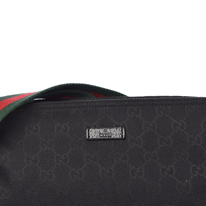 Gucci Monogram Web Small Flat Messenger Crossbody Black 10 of 10