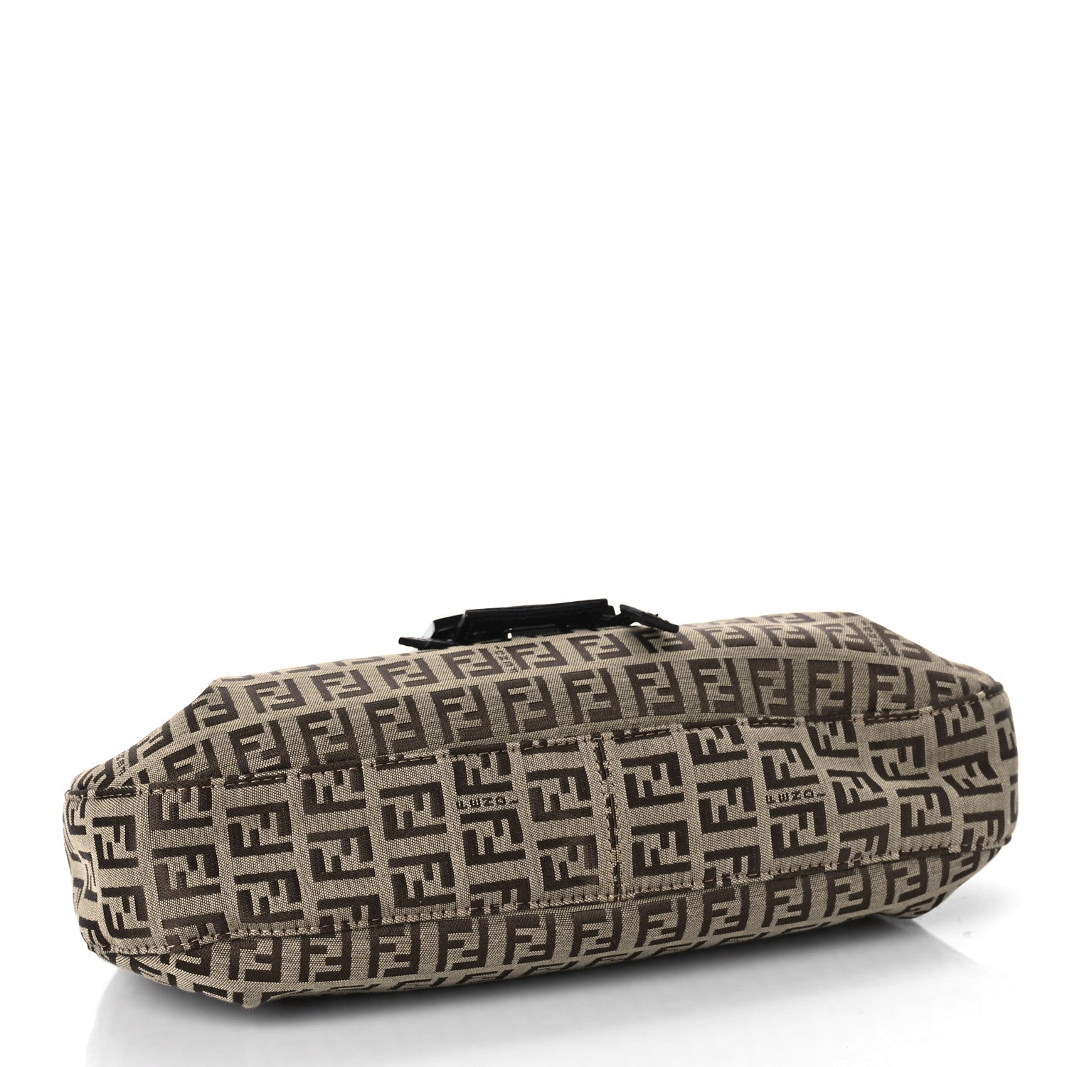 Fendi Zucchino Vitello Drawstring Shoulder Bag Testa di Moro Beige 3 of 7