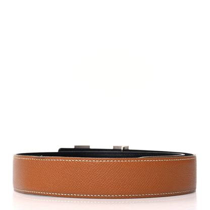 Hermes Box Courchevel 32mm H Belt 65 Black Gold 2 of 10