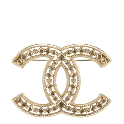 Chanel CC Brooch Light Gold 1 of 4