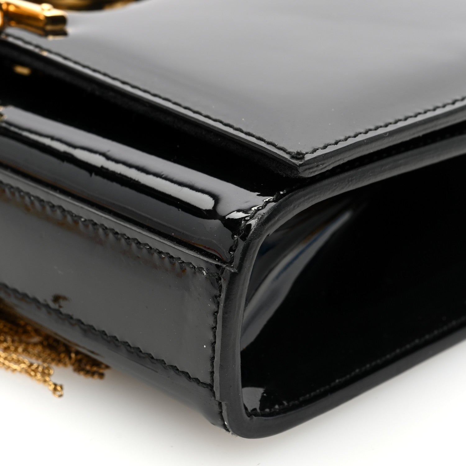 Saint Laurent Patent Small Classic Monogram Kate Tassel Satchel Black 9 of 9