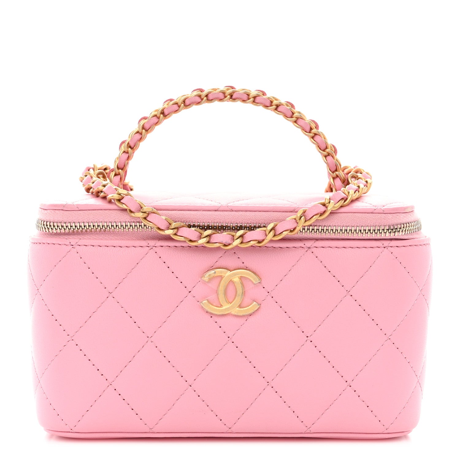 Chanel Lambskin Quilted Pick Me Up Vanity Case Pink 1 of 13