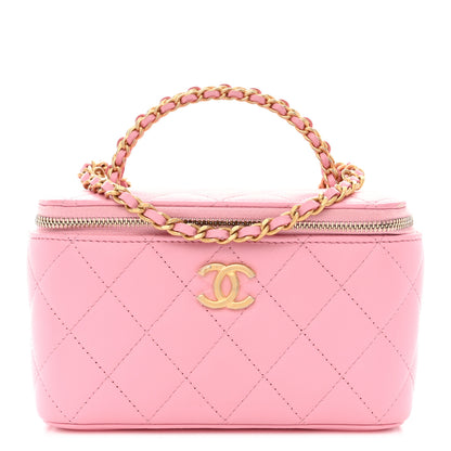 Chanel Lambskin Quilted Pick Me Up Vanity Case Pink 1 of 13