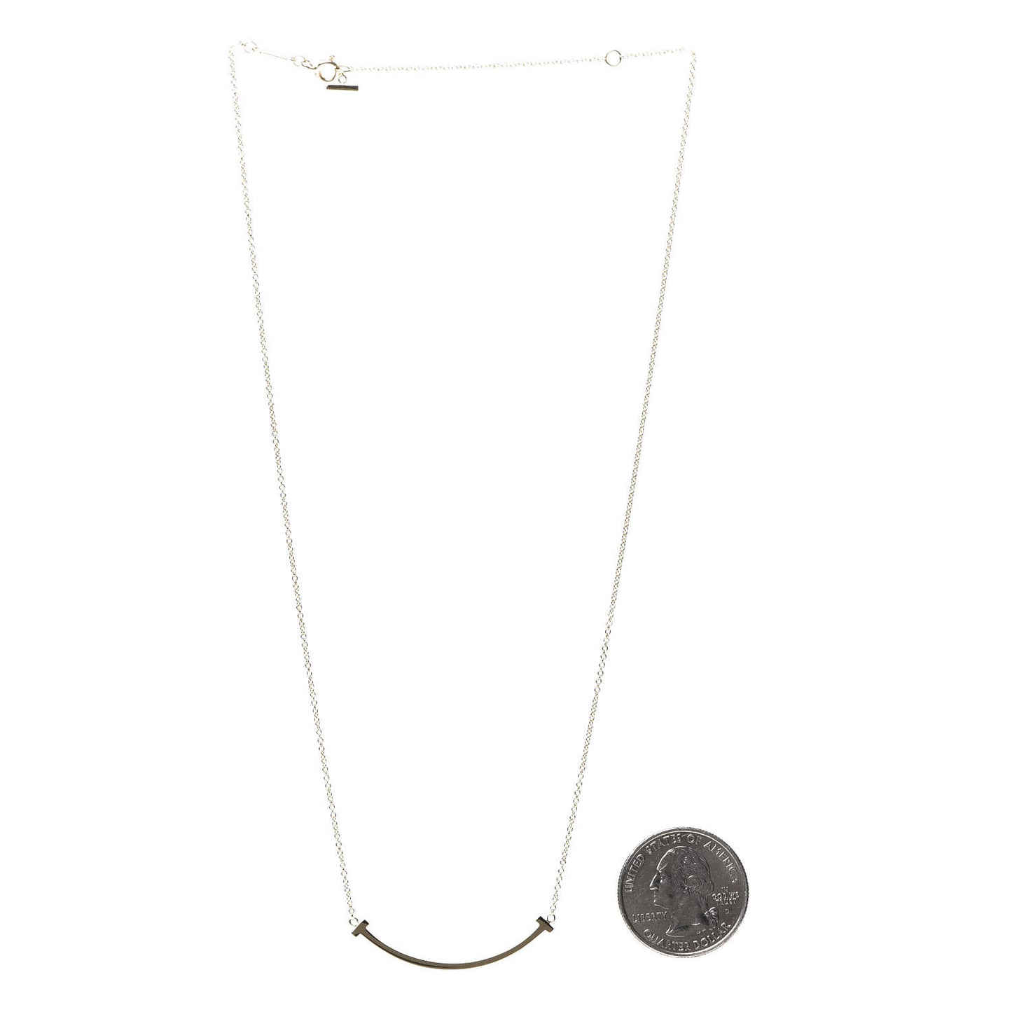 18K Yellow Gold Small T Smile Pendant Necklace