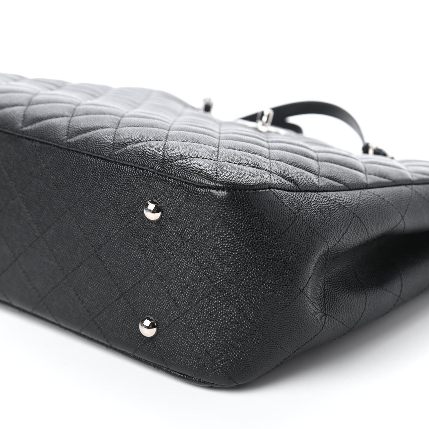 Caviar Quilted Large Shopping Tote Black