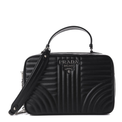 Prada Soft Calfskin Medium Diagramme Crossbody Bag Black 1 of 10